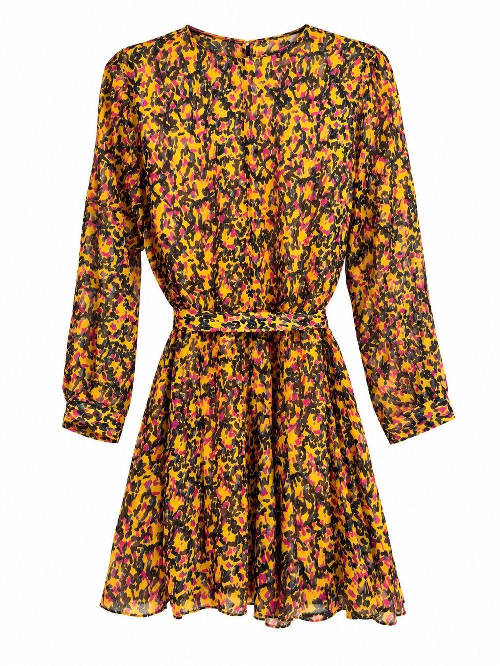 10 Crosby Derek Lam Yellow Multicolor Floral Belted Mini Dress, size P (xs)